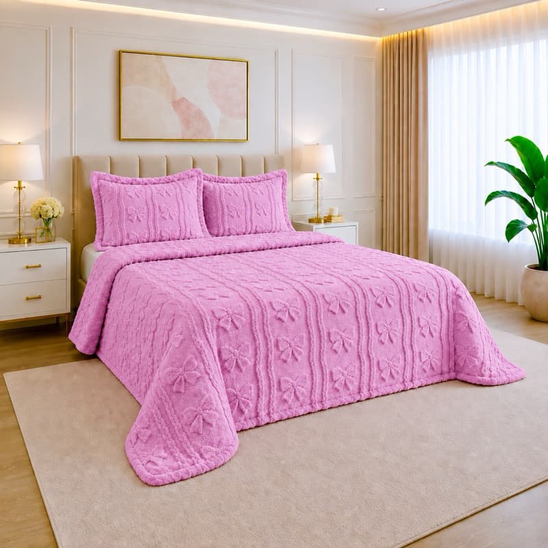 Kit Colcha Cobre Leito aconchego 3 Pçs Manta Casal Queen 240 x 260 Canelada 2 Porta Travesseiro