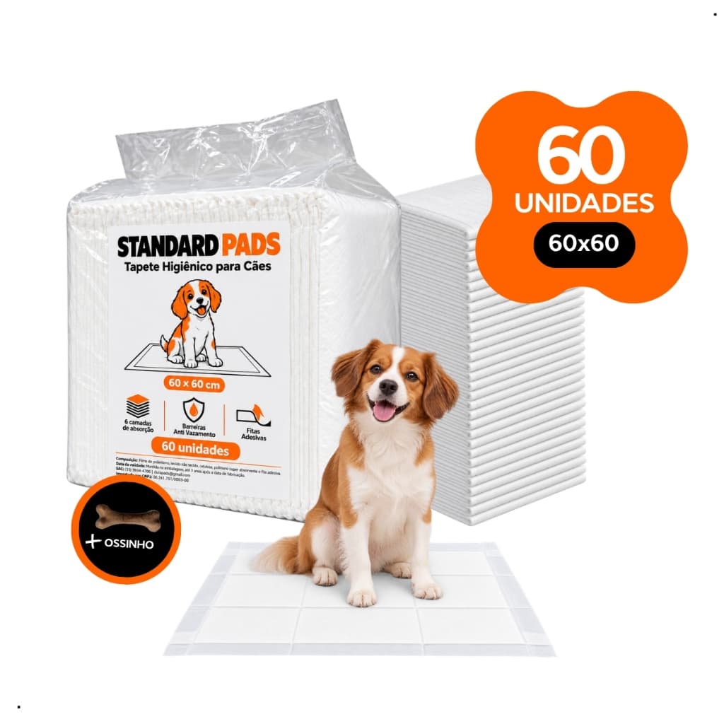 Tapete Higiênico Cachorro 60x60 30Unidades Pet Cão Dog Cães Fita Odor Atrativo Canino Gel Absorvente Fralda Manta