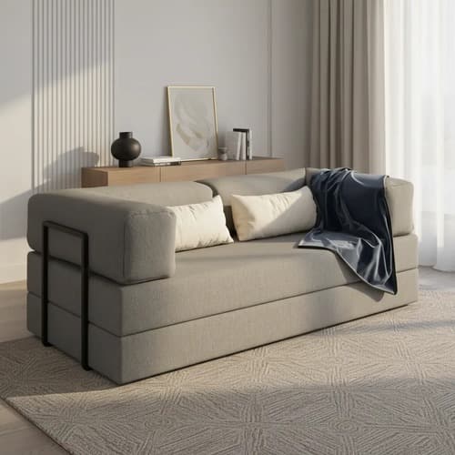 Sofá Cama Casal Modular 2 Em 1 À Vácuo 1,88m Grande Espaçoso Bouclé Premium