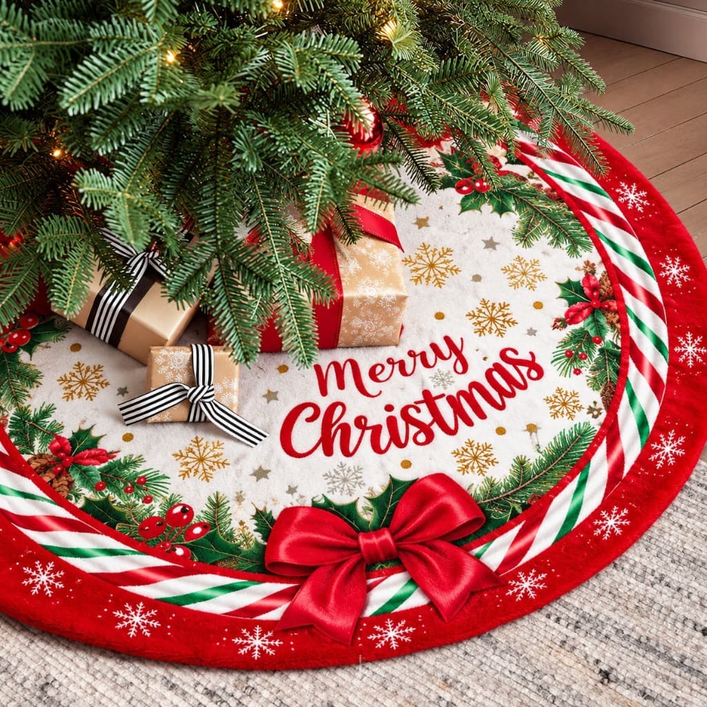 Tapete Para Base De Árvore De Natal 120/90 Cm – Tapete Festivo Natalino