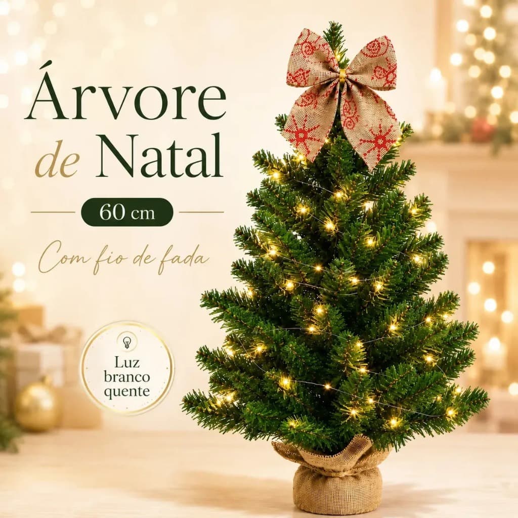 Arvore De Natal De Mesa Luxo Decorada Nevada Pinheiro Premium Cheia Completa