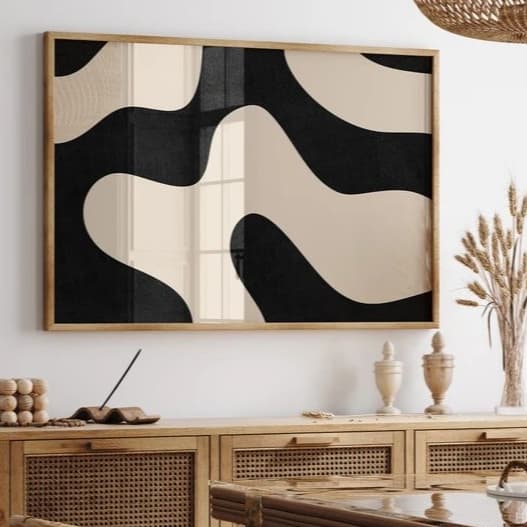 Quadro Decorativo Moderno com Moldura para Sala Quarto Escritório - Curvas Minimalista