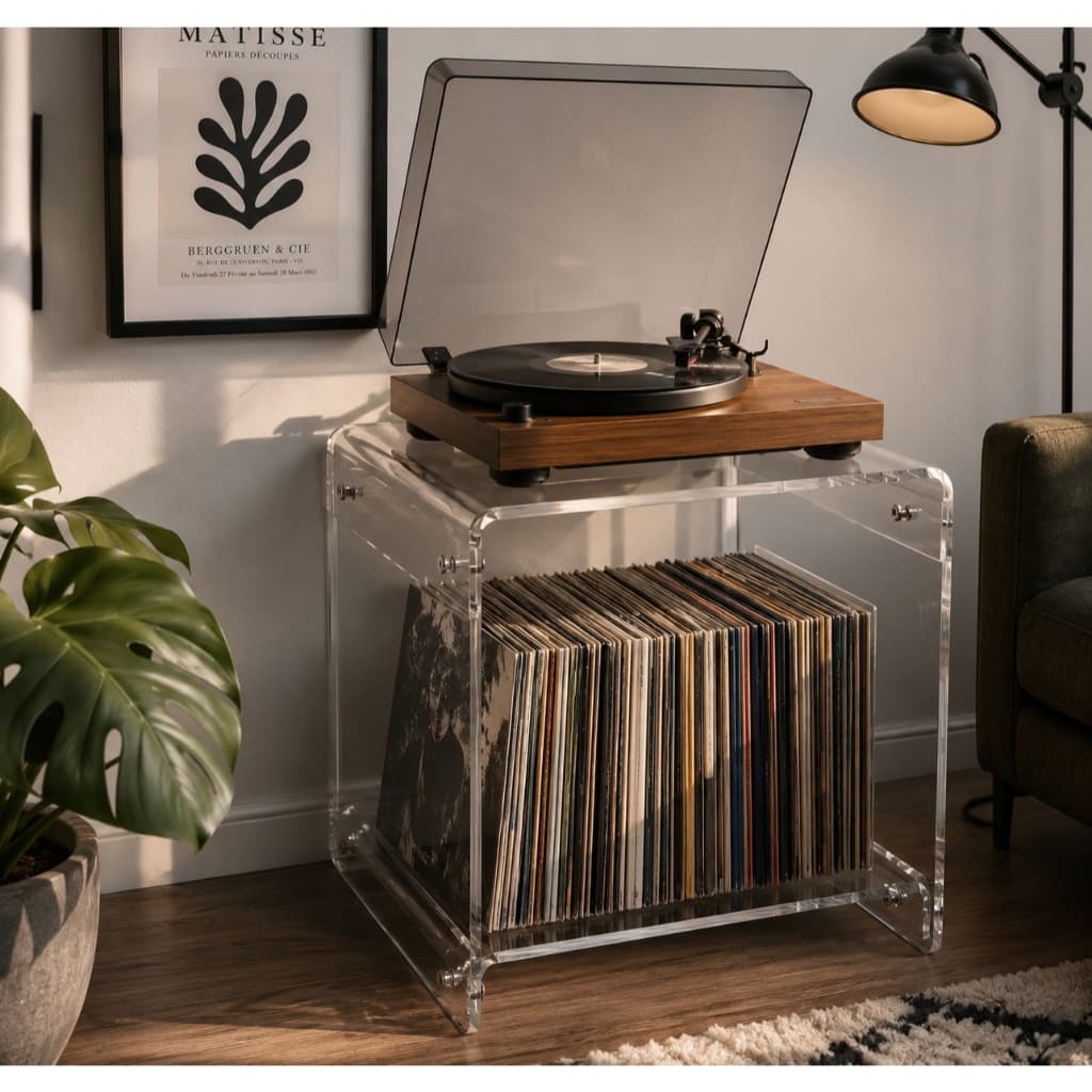 Par de Bibliocanto Cristal  Suporte Apoio Livro Aparador Lateral Para Estante Organizador Livros Estilo vinil Acrilico
