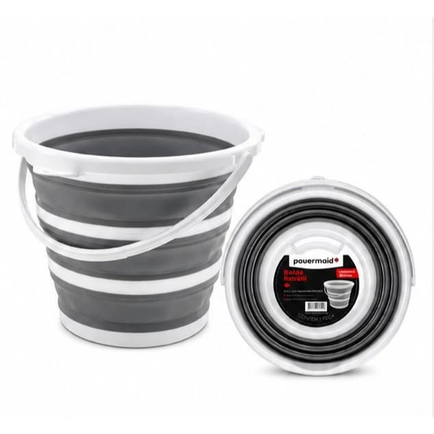Balde retrátil 10 litros dobrável portátil de silicone multifuncional limpeza lavar carro pesca viagem compacto