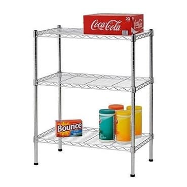 Estante Aço 3 Prateleiras Cromada Aramada 90 Cm