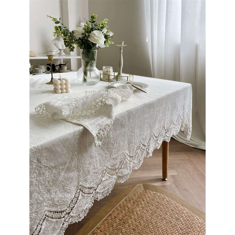 100% algodão puro, embroideria luxuosa, tela de mesa, usada para comer mesa e decoração de quarto
