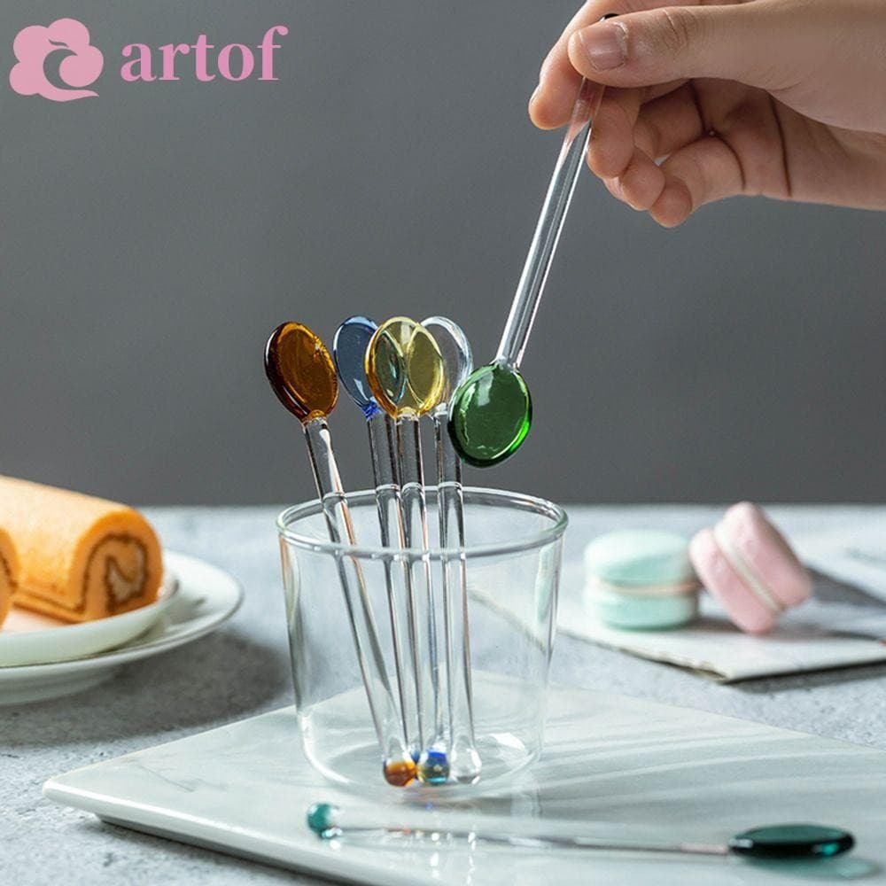 Colher De Café ARTOF Vidro Transparente Espresso Mexendo Ferramenta