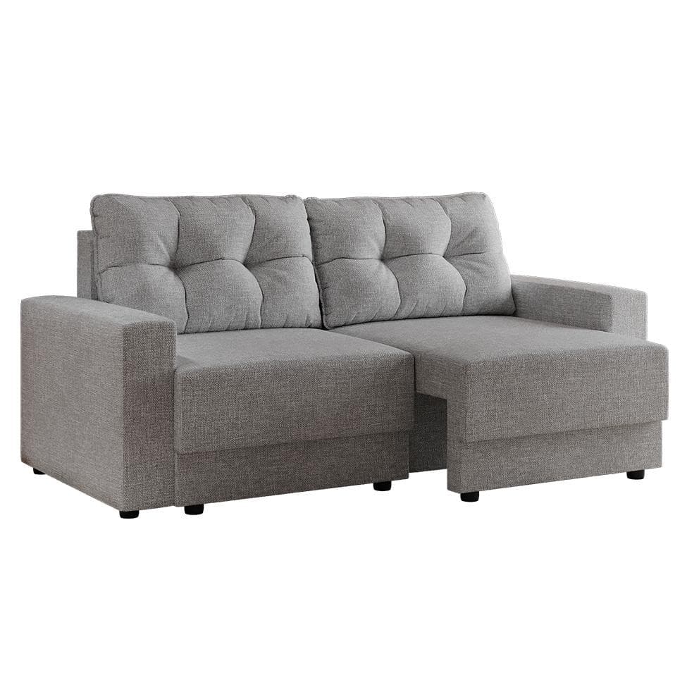 Sofá 3 Lugares Retrátil Lubeck Linho Cinza