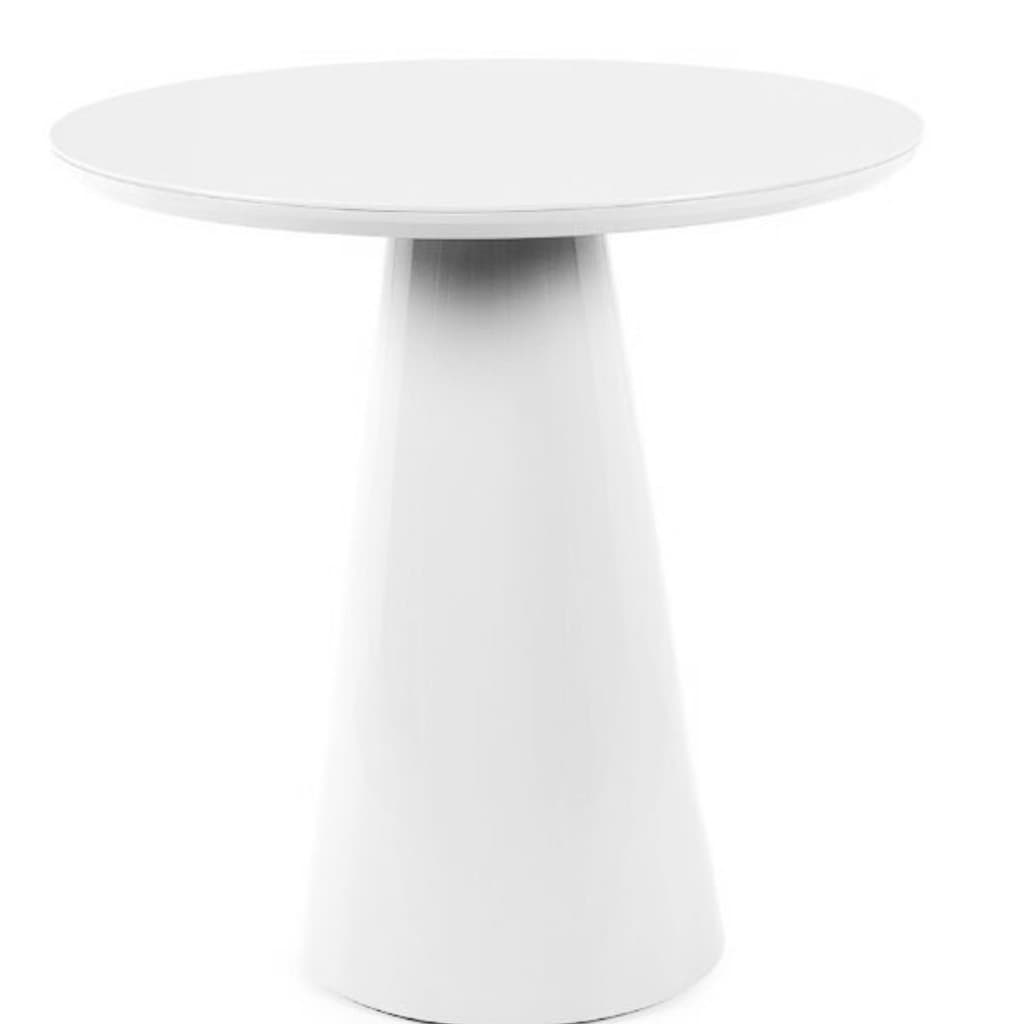 Mesa Lateral Cone Laqueado Branco 60 cm alt
