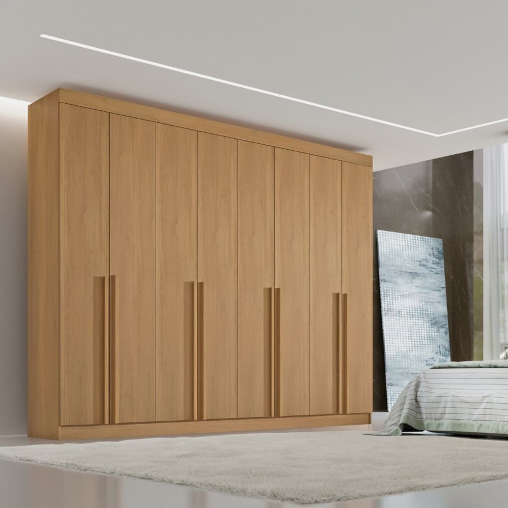 Guarda-roupa Casal MDF 08 Portas Império Cinamomo