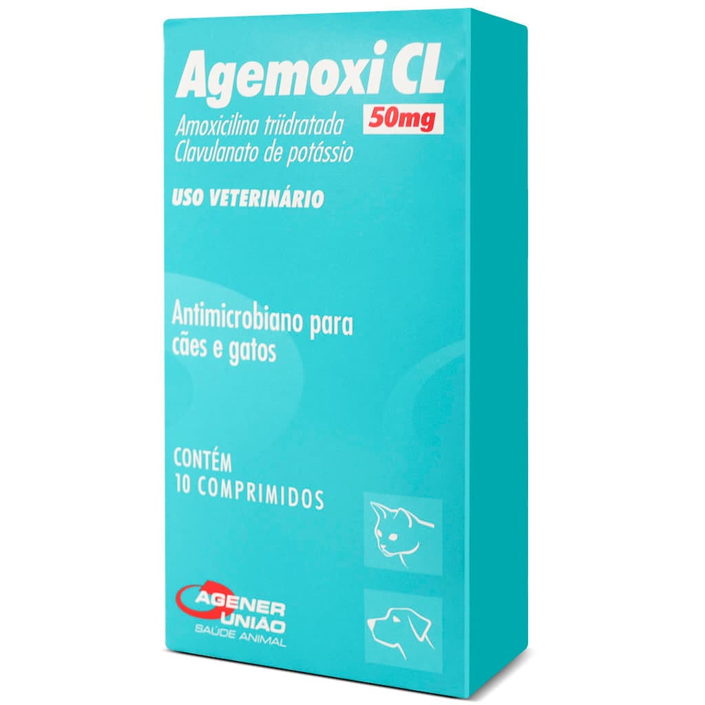 Agemoxi CL Agener com 10 Comprimidos Antimicrobiano - 50mg