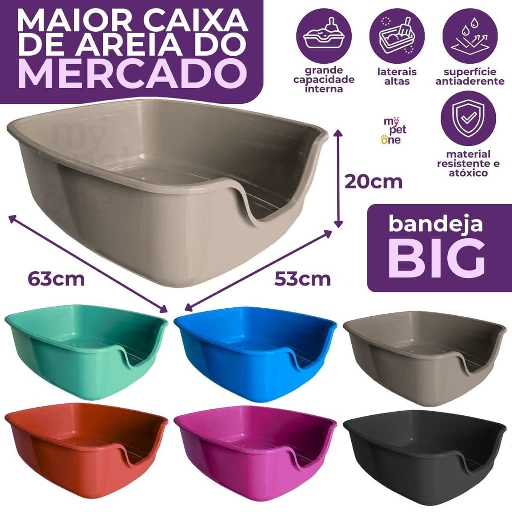 Caixa de Areia Funda Para Gatos Big Alvorada Pet