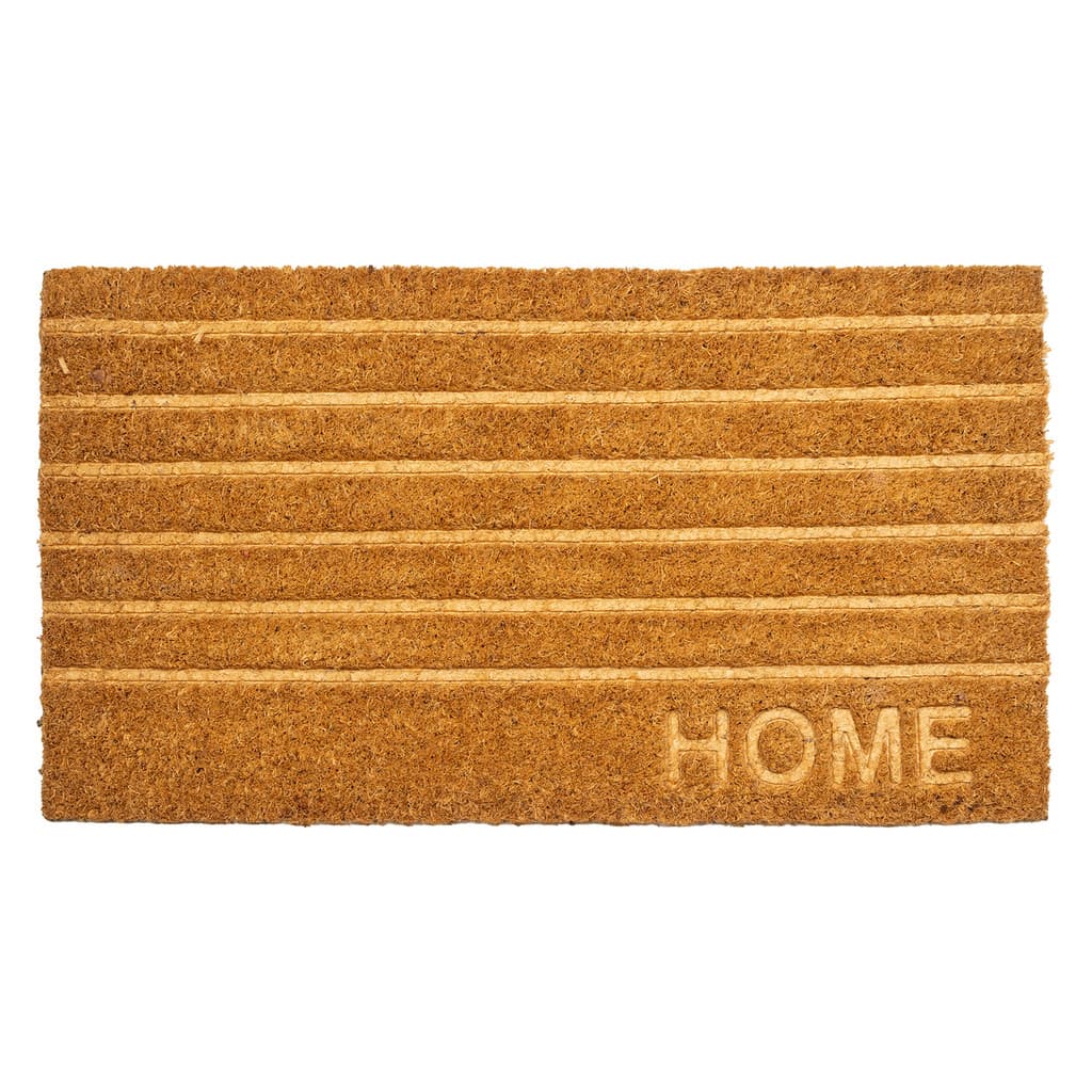 Tapete Entrada Fibra Coco Home Linhas Capacho 33x60cm Marrom Edantex