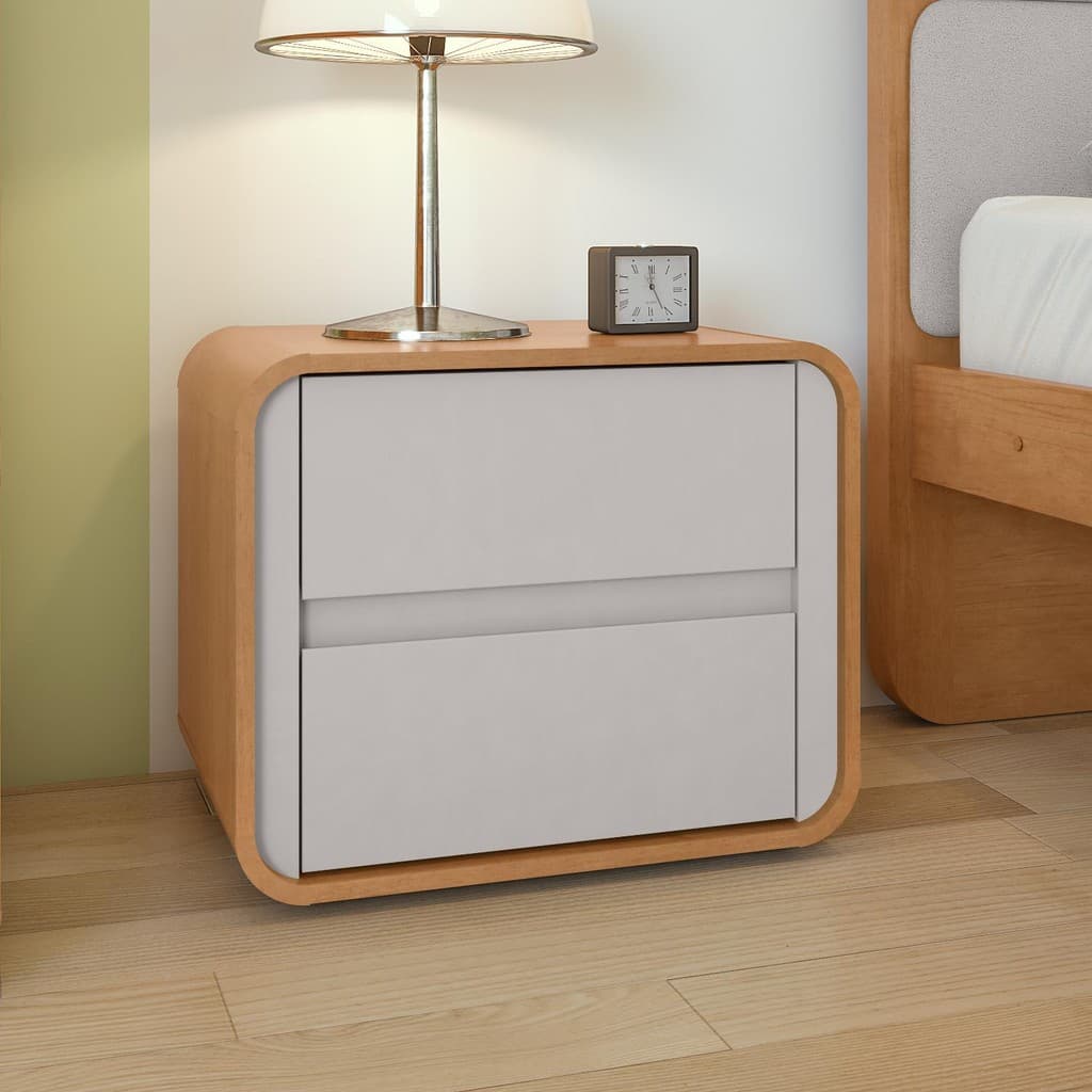 Mesa De Cabeceira Easy Like  Amendoa Clean/Off White
