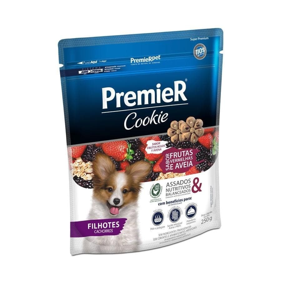Biscoito Premier Cookie Cães Filhotes Frutas Vermelhas 250g