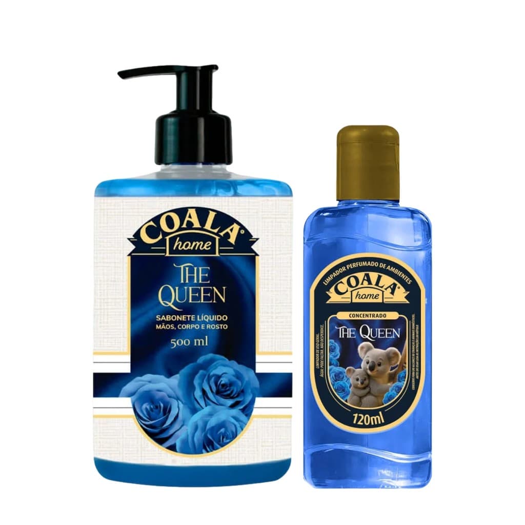 KIT COALA HOME THE QUEEN LIMPADOR PERFUMADO 120ML + SABONETE LÍQUIDO 500ML