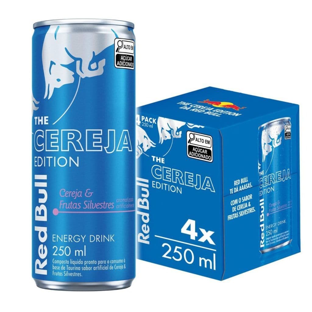 Pack de 4 latas, Red Bull Energético, Cereja e Frutas Silvestres, 250ml