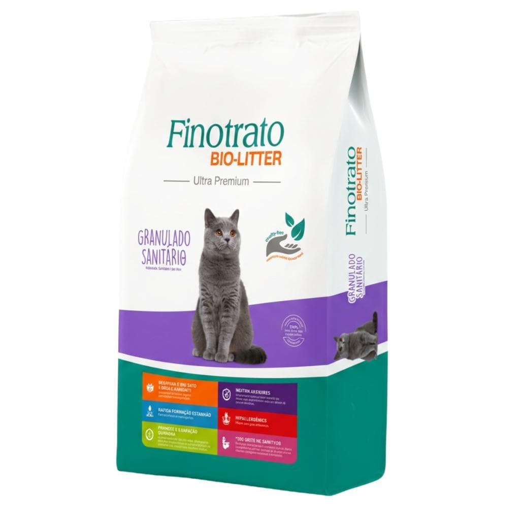 Granulado Sanitário Premium P/Gato Finotrato Bio Litter 10Kg