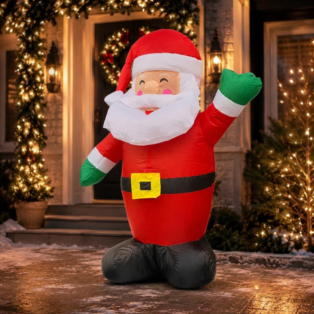 Papai Noel Inflável Natalino Bivolt 90cm 1,20m 1,80m Gigante Decoração de Natal Casa Jardim Loja Festa