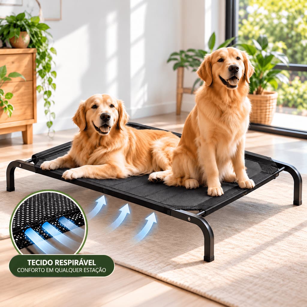 Cama Para Cachorro Suspensa Em Aluminio Elevada Pet Cachorro Super Resistente 90x60cm/102x69cm
