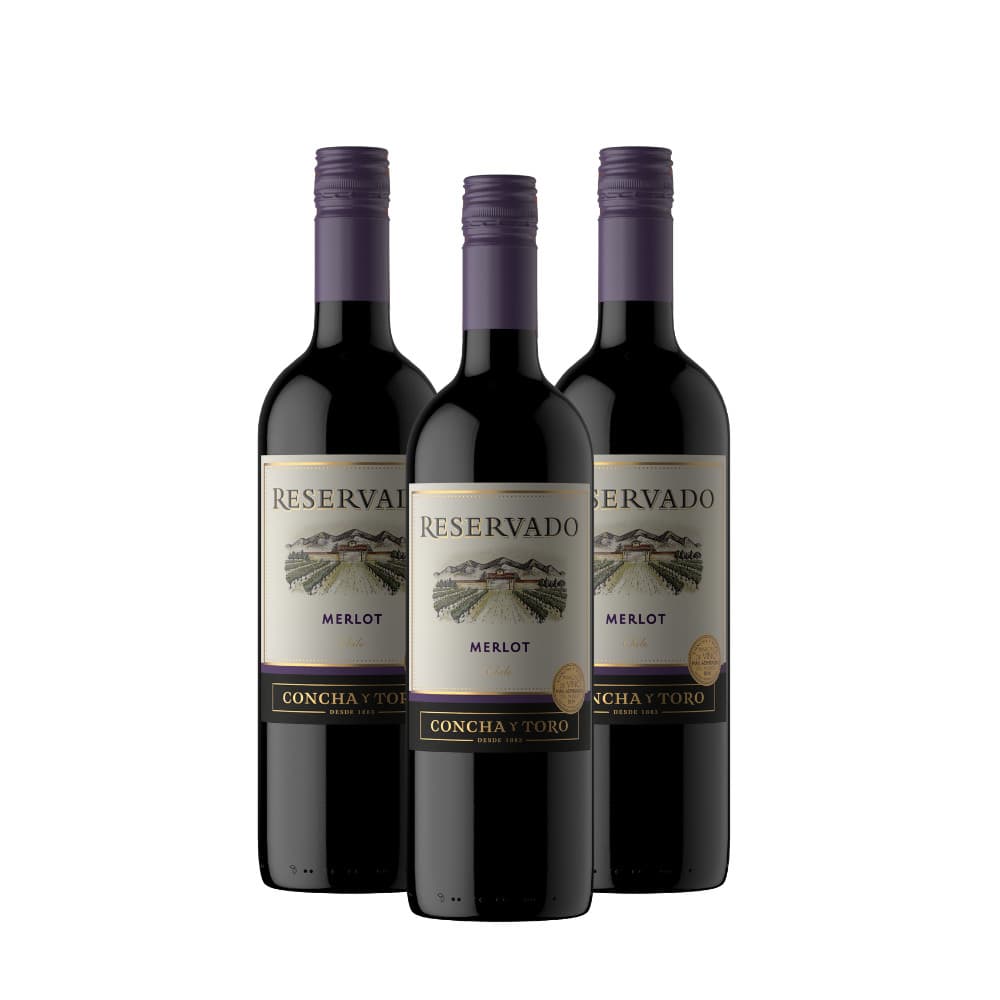Vinho Chileno Reservado Merlot 750ml - 3 Unidades