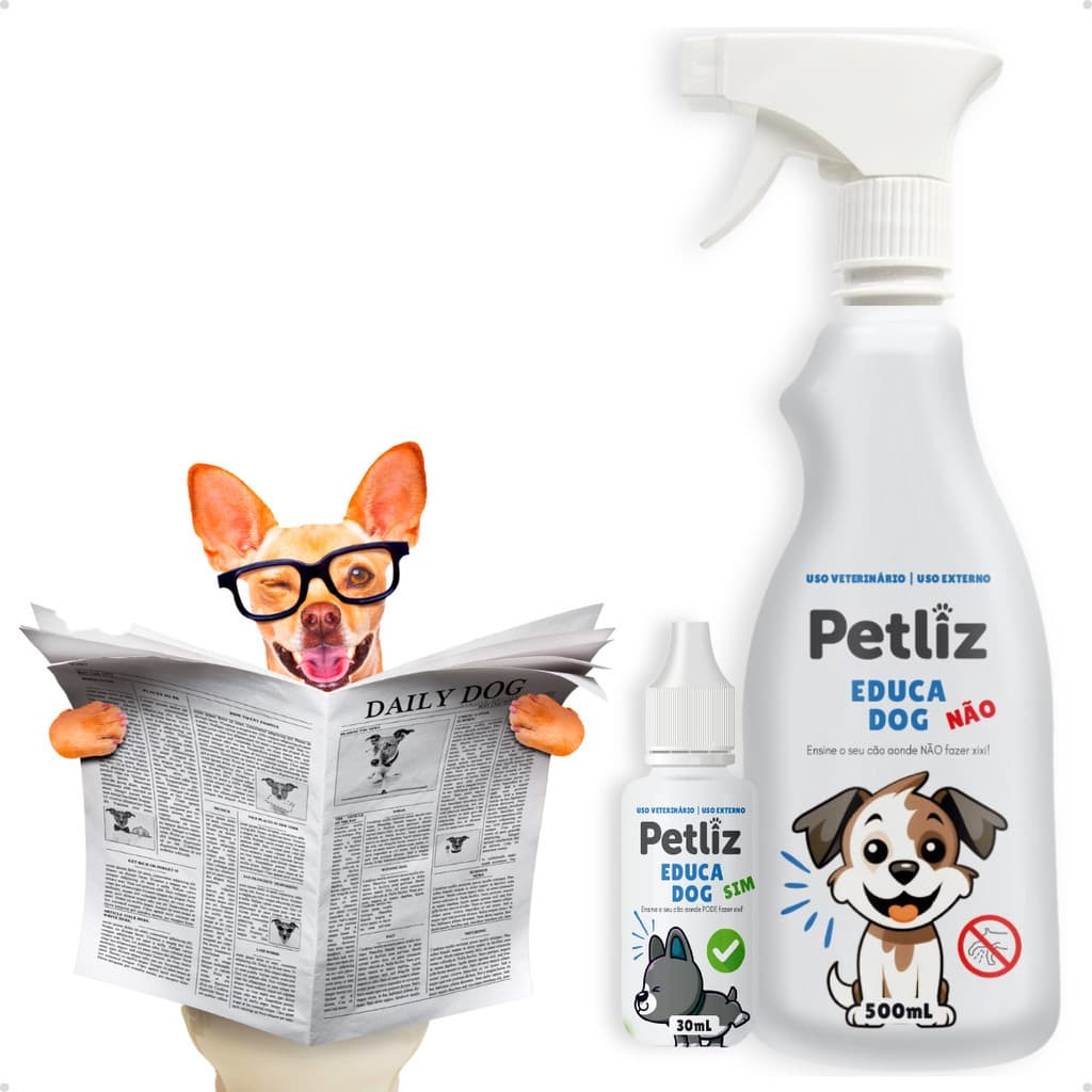 Kit Adestrador Sanitário Educador para Cachorro Petliz Adestramento EducaDog Não 500 ml + Sim 30 ml