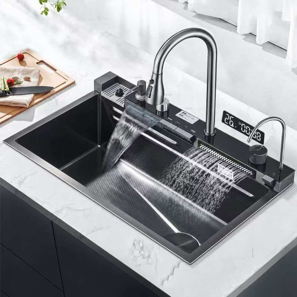 Kit Cuba Cozinha Gourmet Completa Inox Torneira Bancada 4 Funções Torneira Cuba Para Pia De Cozinha