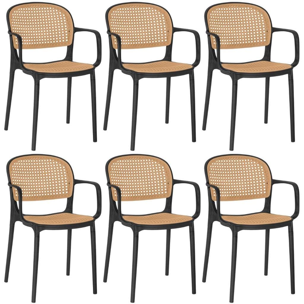 Kit 6 Cadeiras de Jantar Roma Prática com Braços para Sala e Cozinha