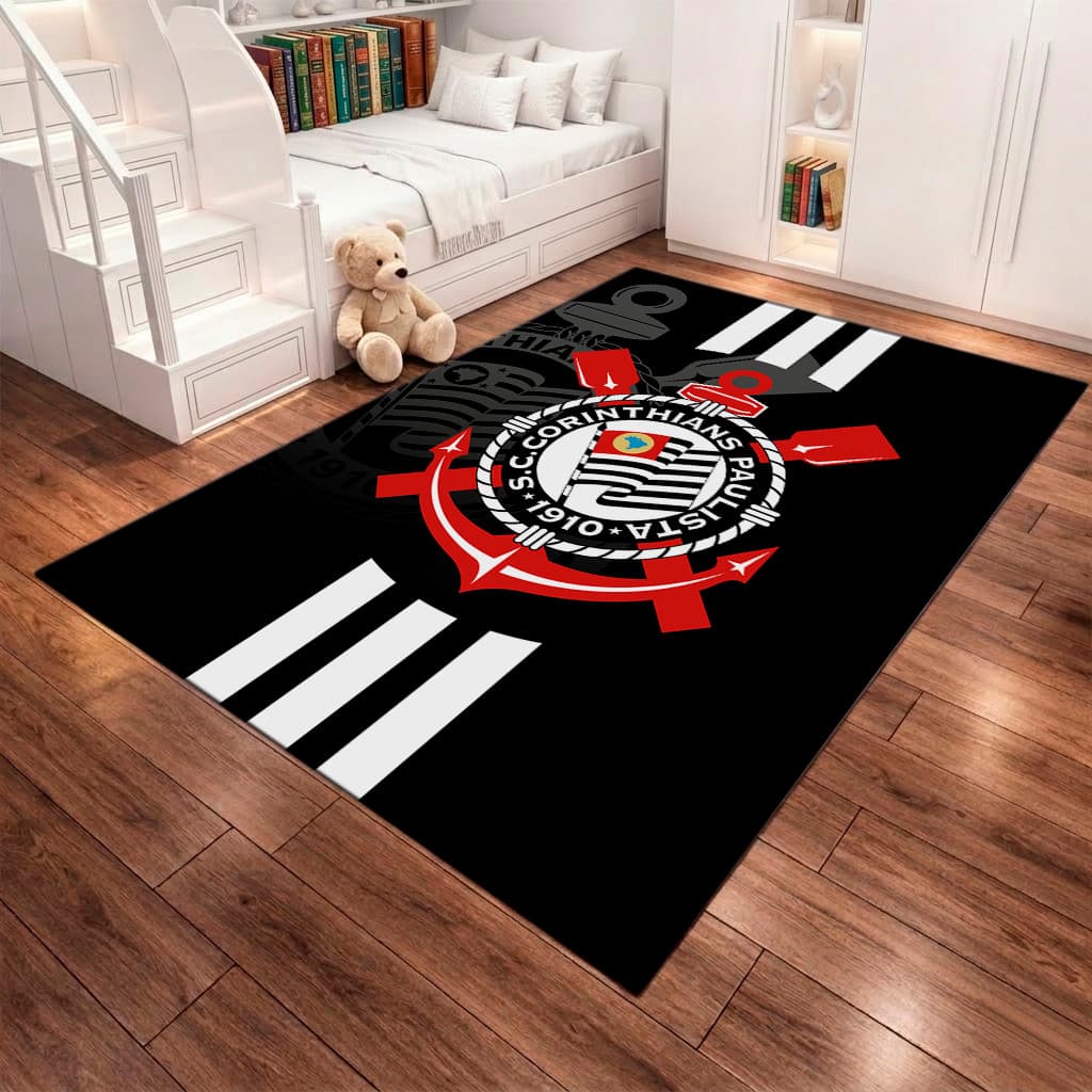 Tapete Times de Futebol Diversos Infantil Menino Grande Retangular Decoração Quarto
