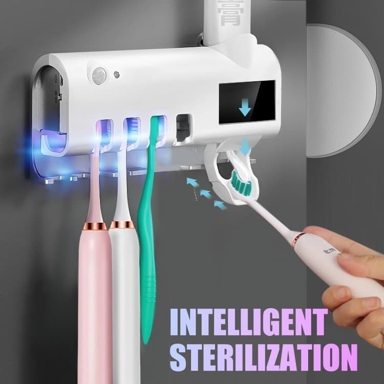 Suporte Escova De Dentes Esterilizador Com Luz UV Antibacteriano Decoracão Banheiro