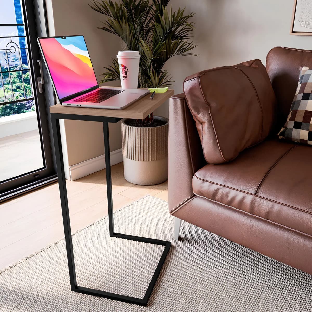 Mesa Lateral De Sofá E Cama Para Apoio Computador E Notebook