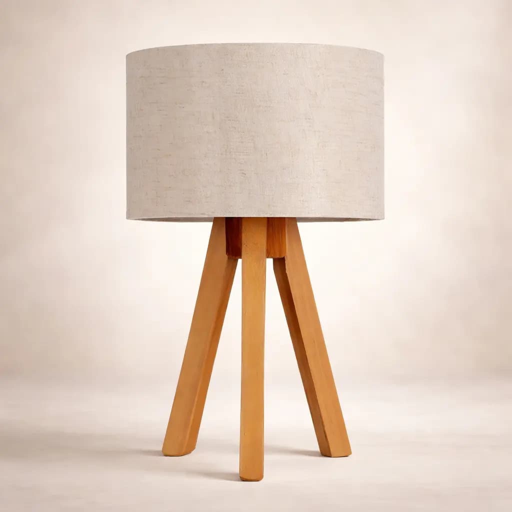 Abajur Luxo Sala Bancada Mesa Canto Cômoda Madeira Moderna