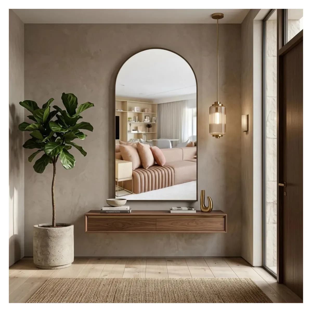 Espelho 100x50 Decorativo Grande Corpo Inteiro Com Moldura Preto