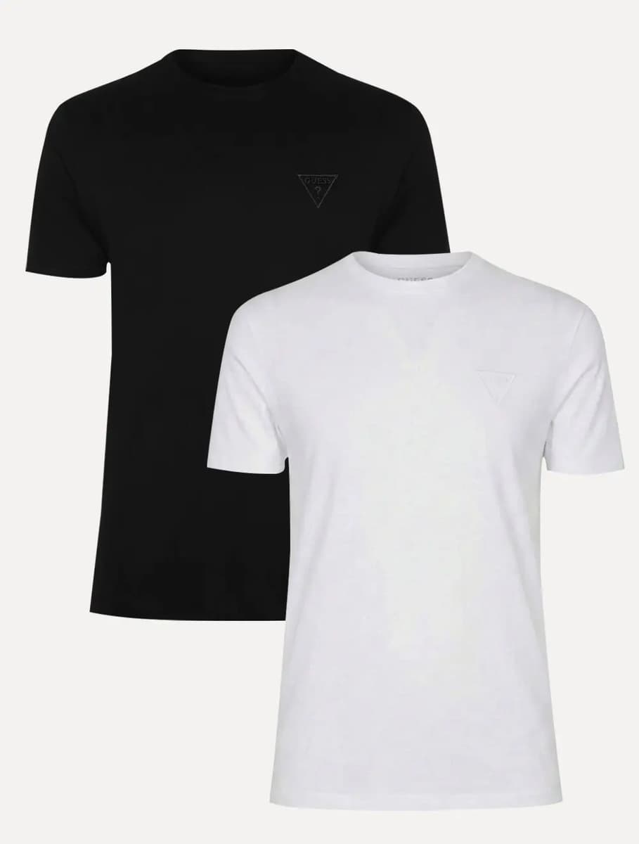 Kit Camisetas Guess Masculina Bordado Peito Preta/branca