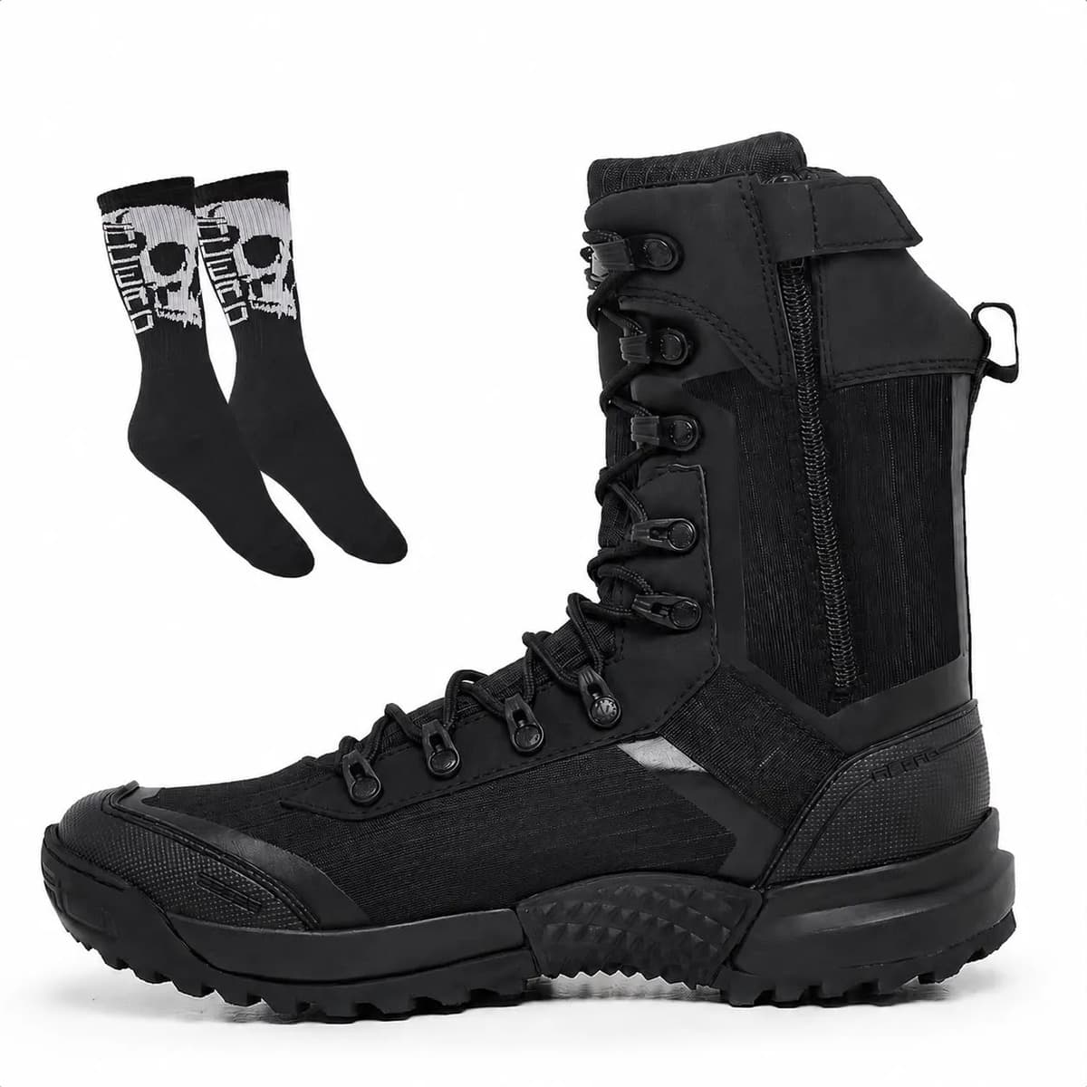 Bota Acero Ponto 50 Ziper Coturno Rip Stop Cano Alto + Meia