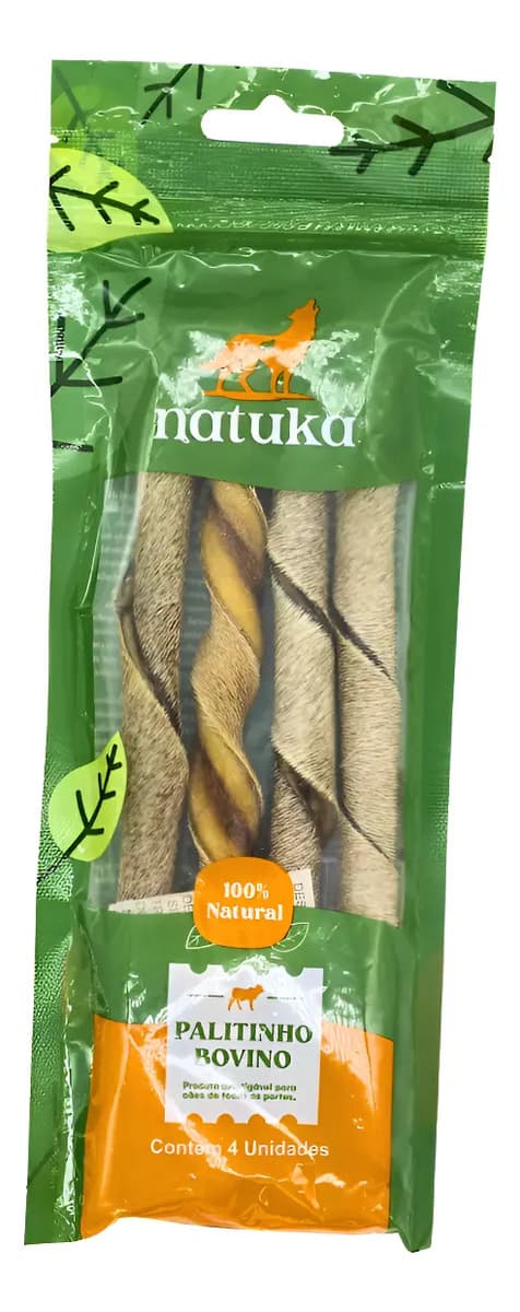Mordedor Natural Pele Bovina Palitinho Para Cães - Natuka