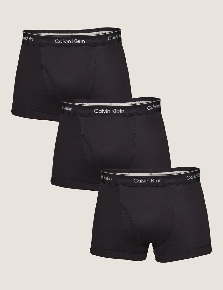Kit 3 Cuecas Boxer Masculina Trunk Cotton Rib Calvin Klein