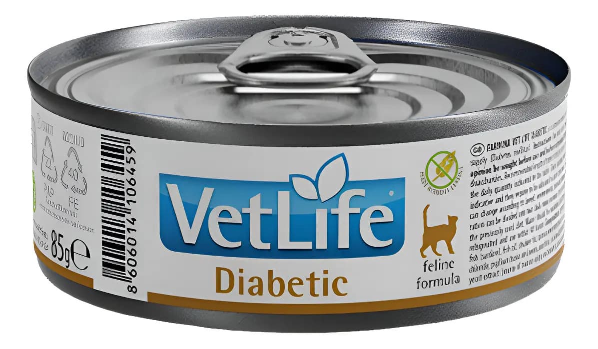 Racao Umida Vet Life Gatos Adultos Diabetic Lata 85gr