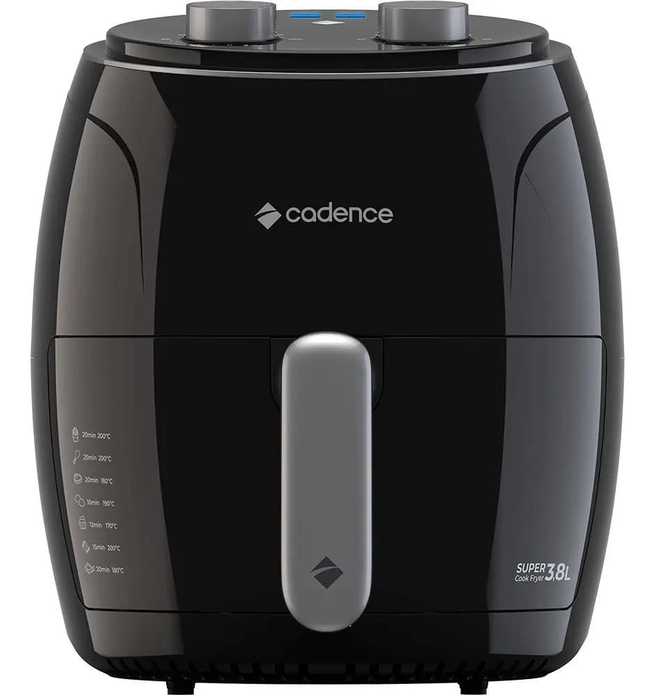 Fritadeira Sem Óleo Super Cook Fryer Frt410 3,8l Cadence Cor Preto