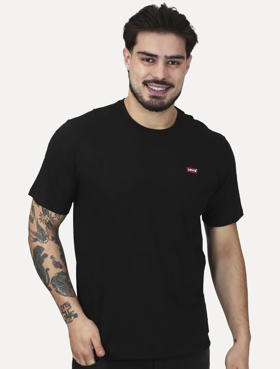 Camiseta Levis Standard Classic Printed Housemark Preta