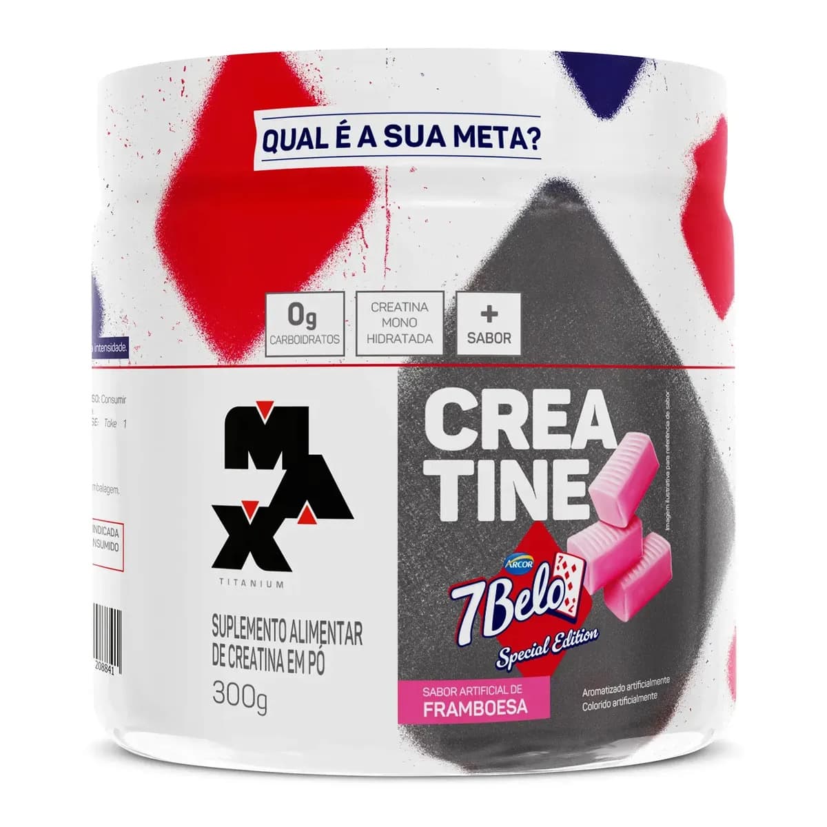 Creatina 7 Belo 300g Creatina Monohidratada Sabor Framboesa Força Energia Alta Performance Treino