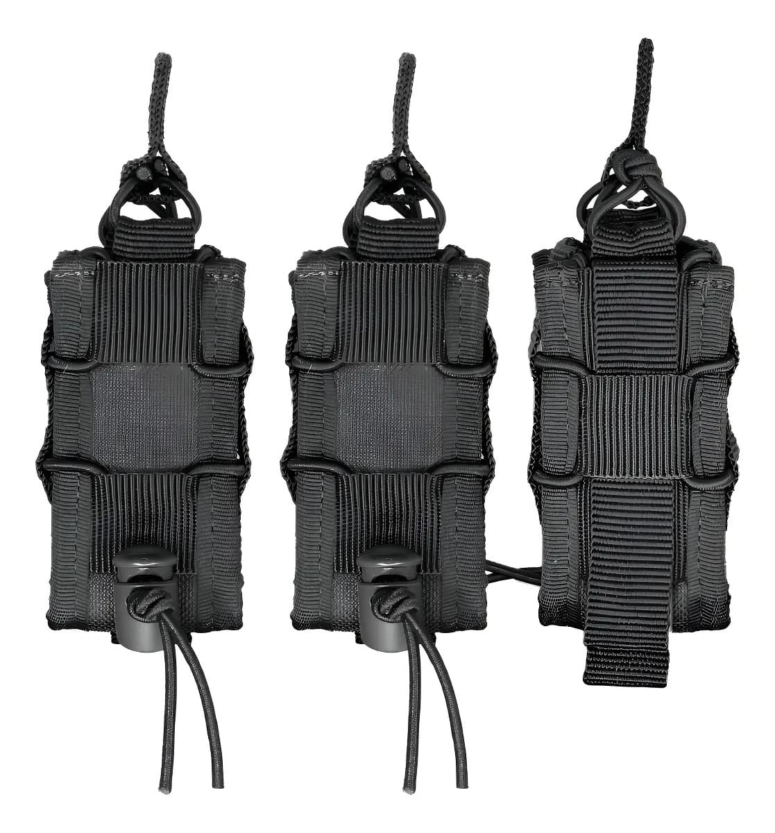 Kit 3 Porta Carregador De Pistola Modular Universal Para Colete Tático Padrão Molle Com Revestimento Interno Em Eva E Retenção Ajustável Contra-ataque