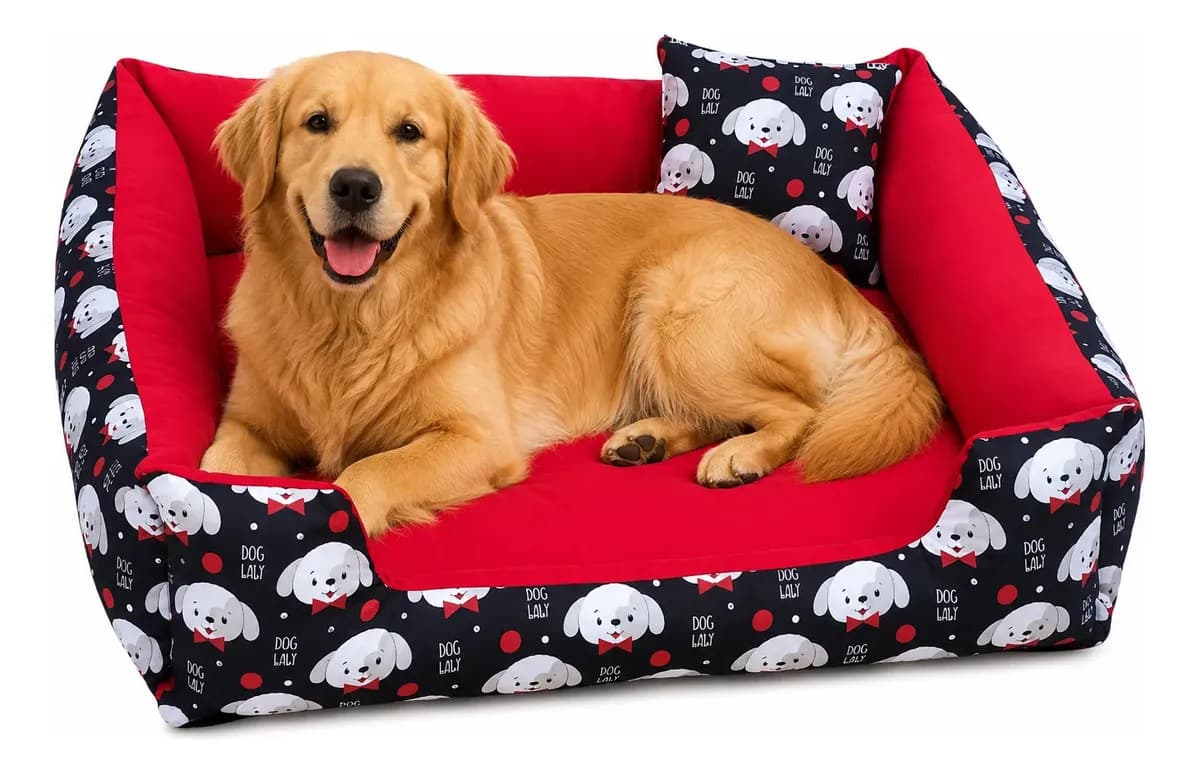 Cama De Cachorro Médio Presente Festa Pet Caminha Tamanho G Cor Vermelho
