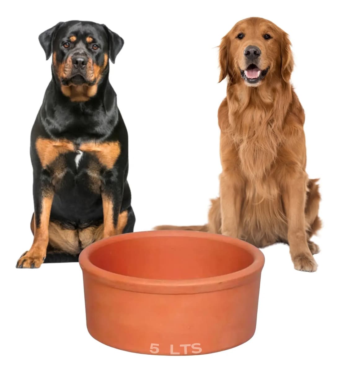 Bebedouro Comedouro Ceramica Barro Ração Agua Grande 5 Lts