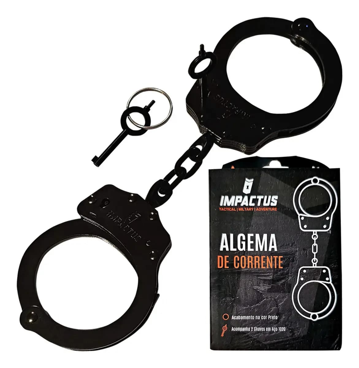 Algema Corrente Preta Impactus - Aço Carbono Aisi 1020