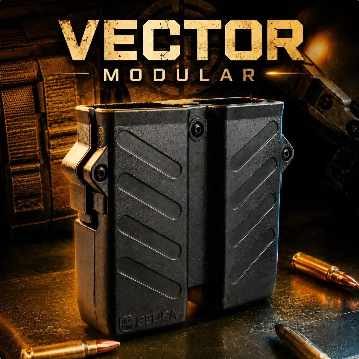 Porta Carregador Duplo Tático Bélica Coldre Modular Molle