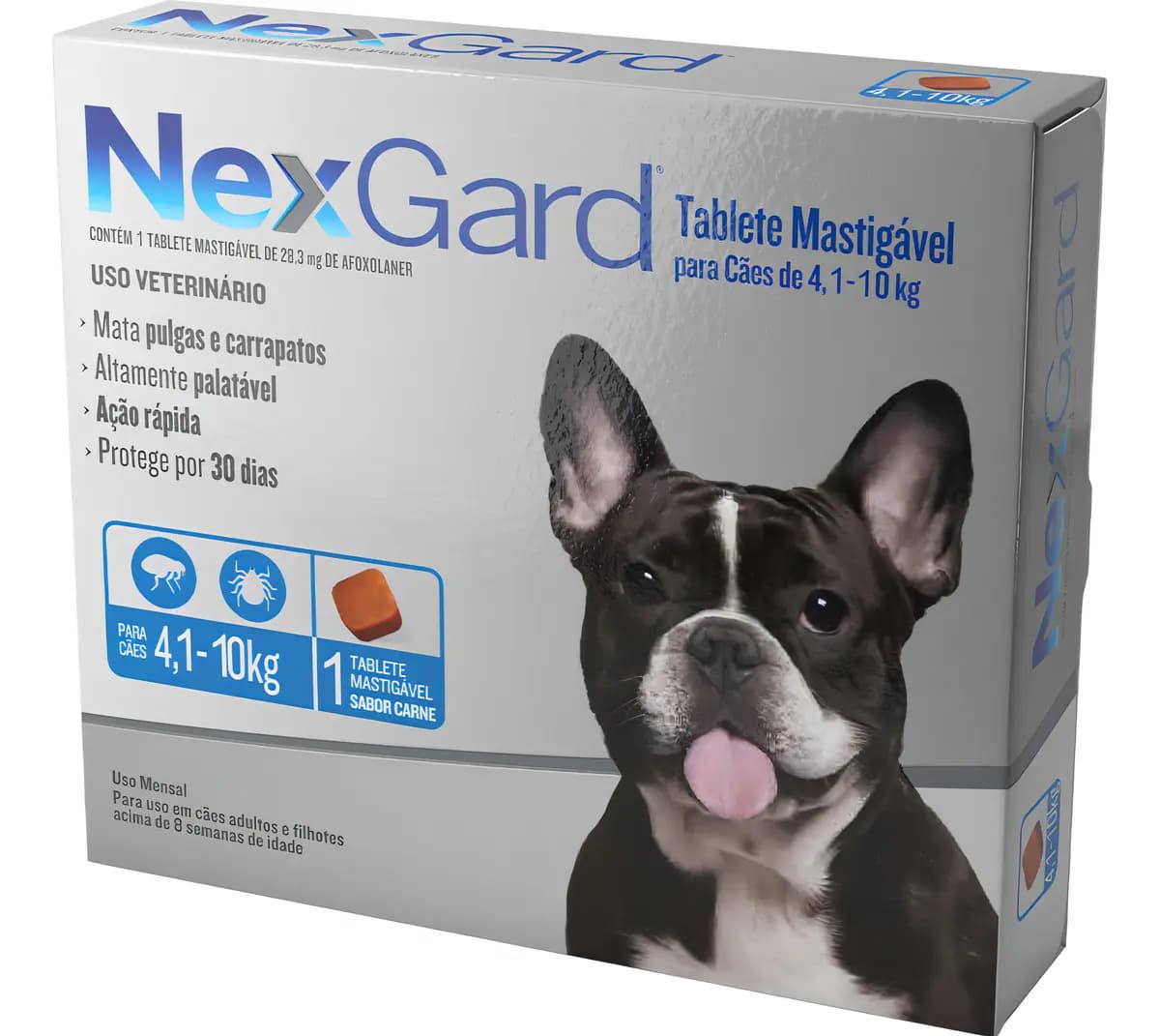 NexGard Para Cães de 4 a 10 Kg com 1 comprimido Contra Pulgas e Carrapatos