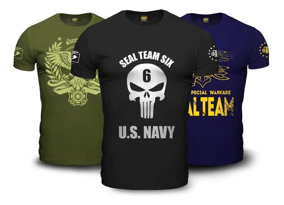 Kit Combat 3 Camisetas Militares Team Six