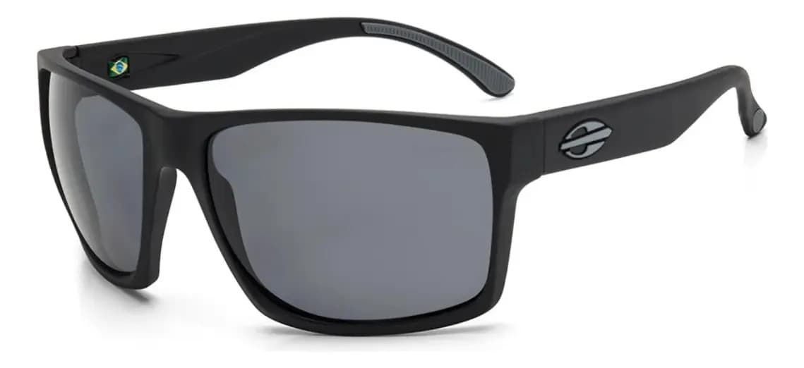 Óculos Mormaii Carmel Polarizado Preto Marrom Vermelho Cinza Desenho Preto Polarizado Fosco