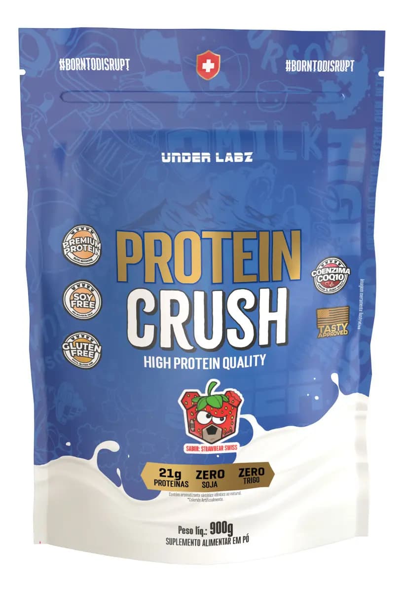 Protein Crush Refil 900g Under Labz Sabor Strawbear